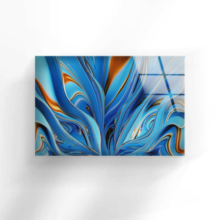 Blue Fractal Wall Art Tempered Glass Wall Art - MyPhotoStation