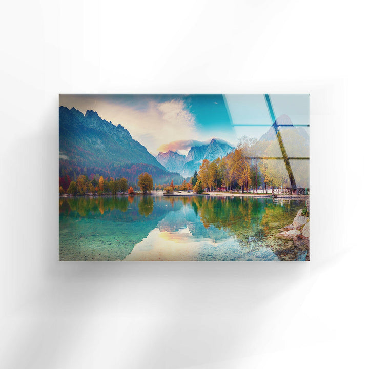 Jasna Lake Landscape Glass Wall Art photo print on glass, prints on glass wall art