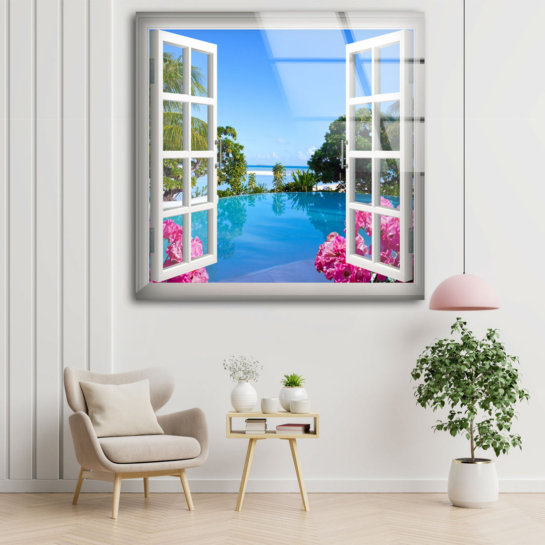 Ocean View Window Glass Wall Art large glass photo prints, glass wall photos