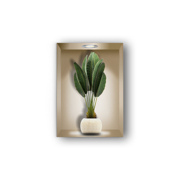 3D Botanical Green Flower Glass Wall Art, glass image printing, glass prints from photos