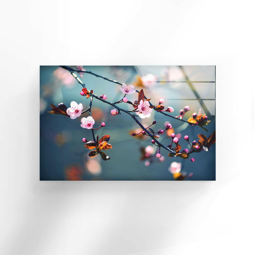 Sakura Cherry Blossom Glass Wall Art, glass pictures for Wall, glass prints wall art