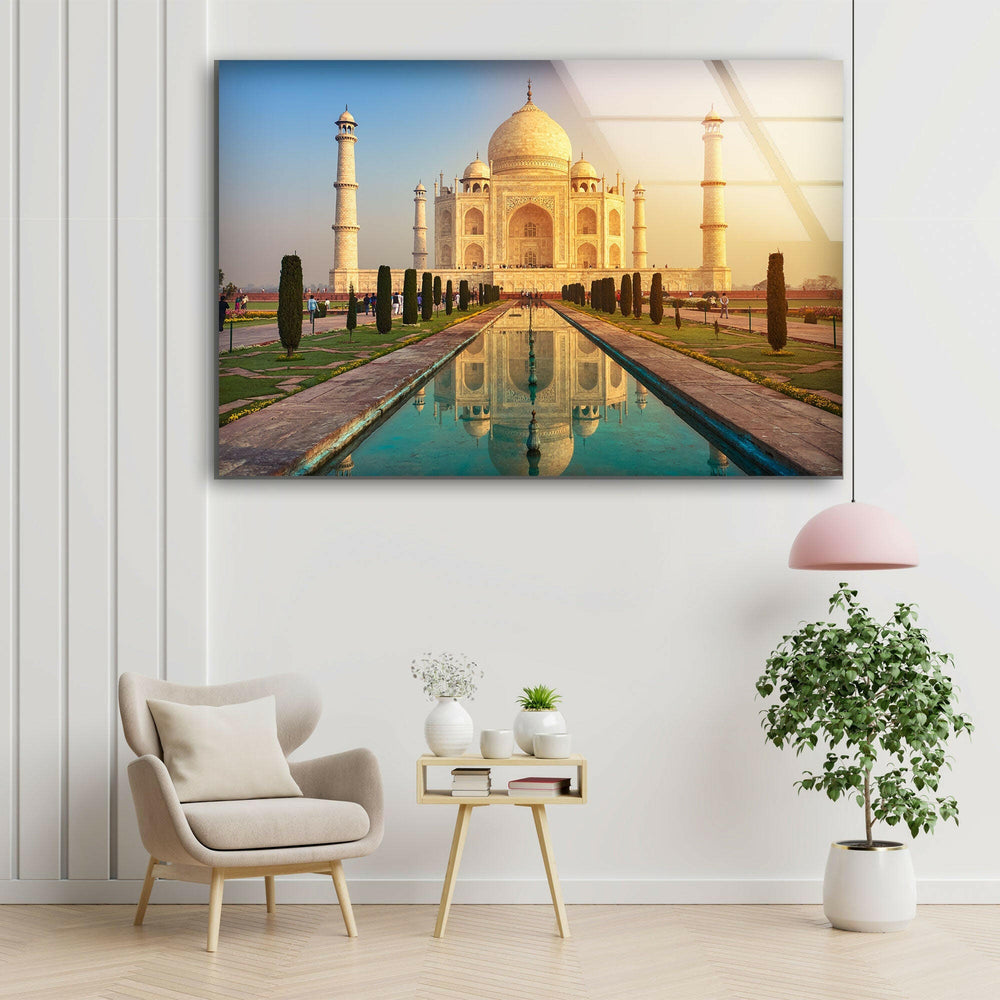 Taj Mahal in India Glass Wall Art, glass image printing, glass prints from photos