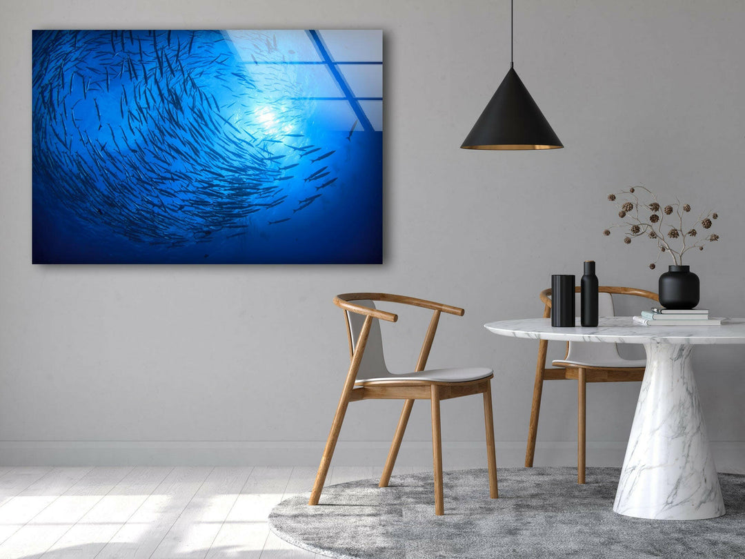 Under Ocean Fishes Glass Wall Art custom glass photo prints, large glass prints