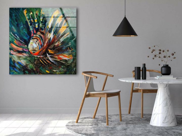 Fish Oil Paint Glass Wall Art photo print on glass, prints on glass wall art