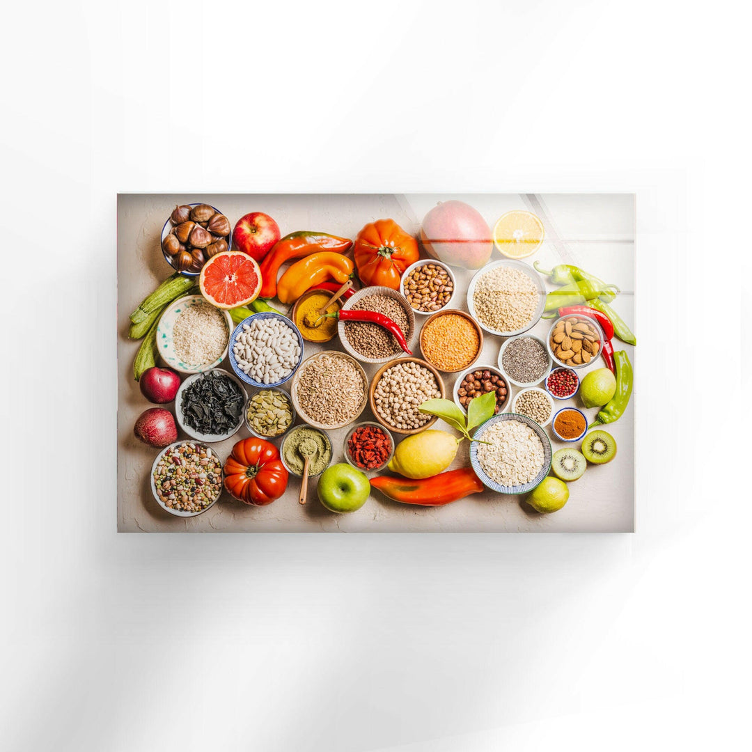 Modern Kitchen Glass Wall Art, print picture on glass, Tempered Glass Wall Art