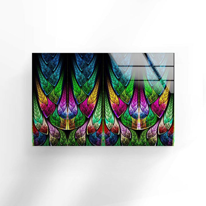 Fractal Stained Window Tempered Glass Wall Art