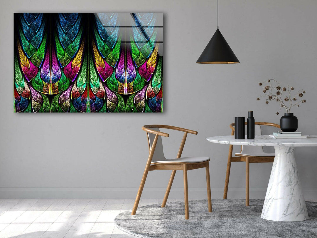 Fractal Stained Window Glass Wall Art