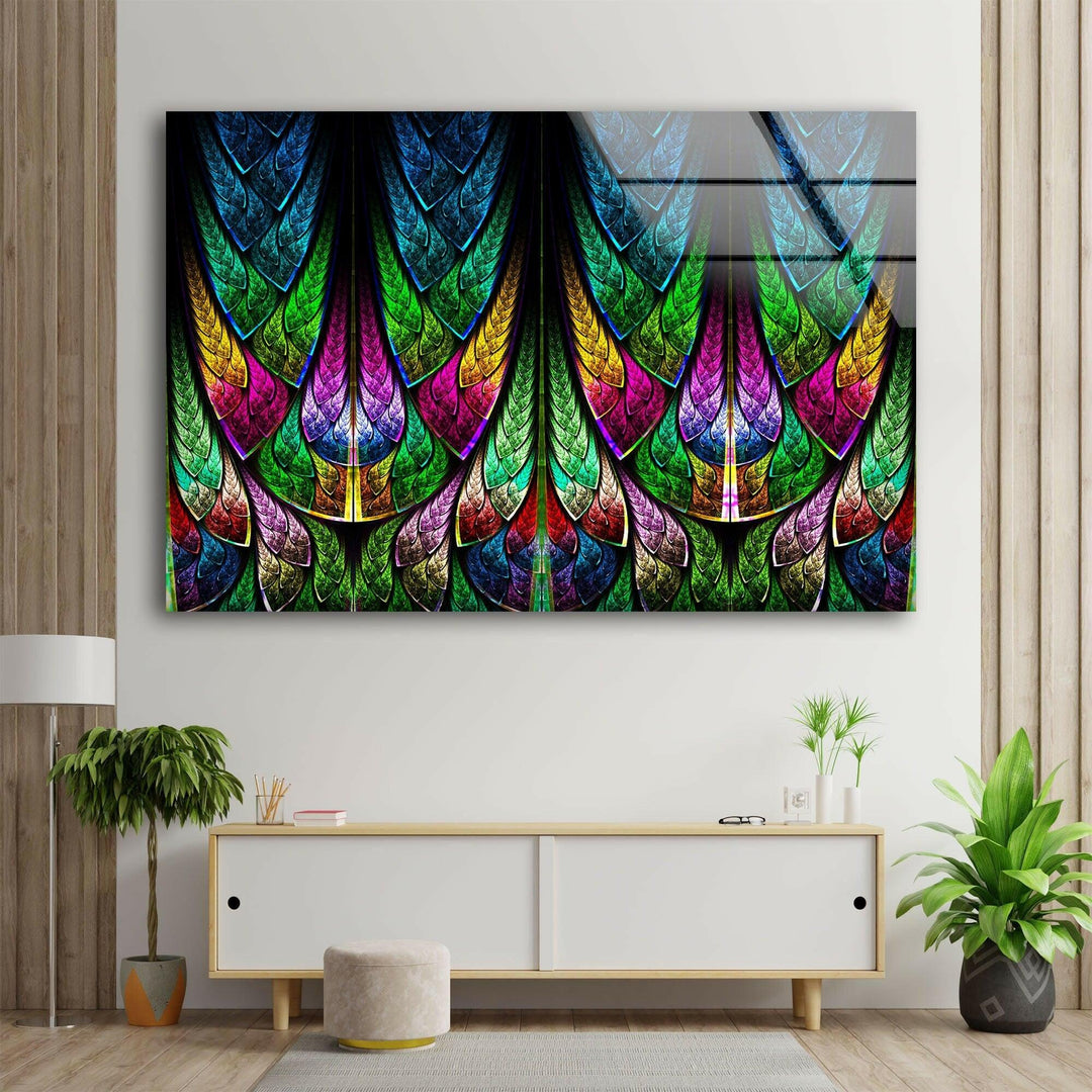 Fractal Stained Window Glass Printing Wall Art