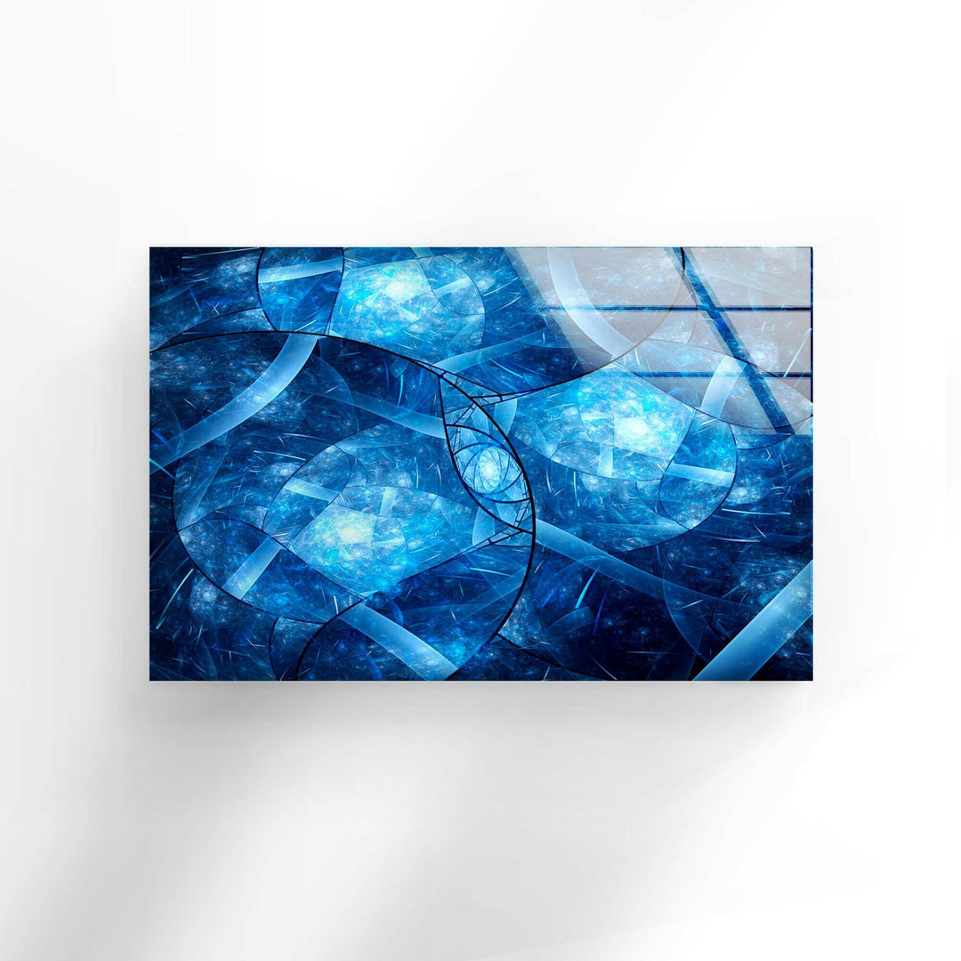 Blue Abstract Patterned Glass Wall Art glass photo prints, glass picture prints