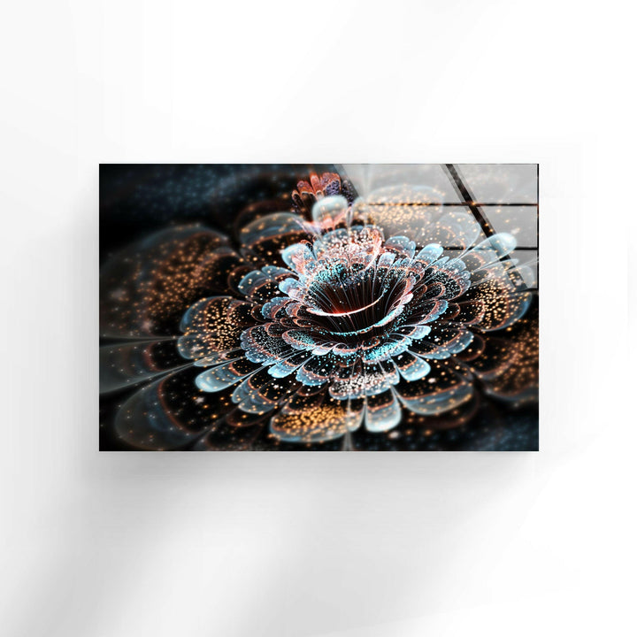 Abstract Fractal Flower Glass Wall Art, Glass Printing Wall Art, Print photos on glass
