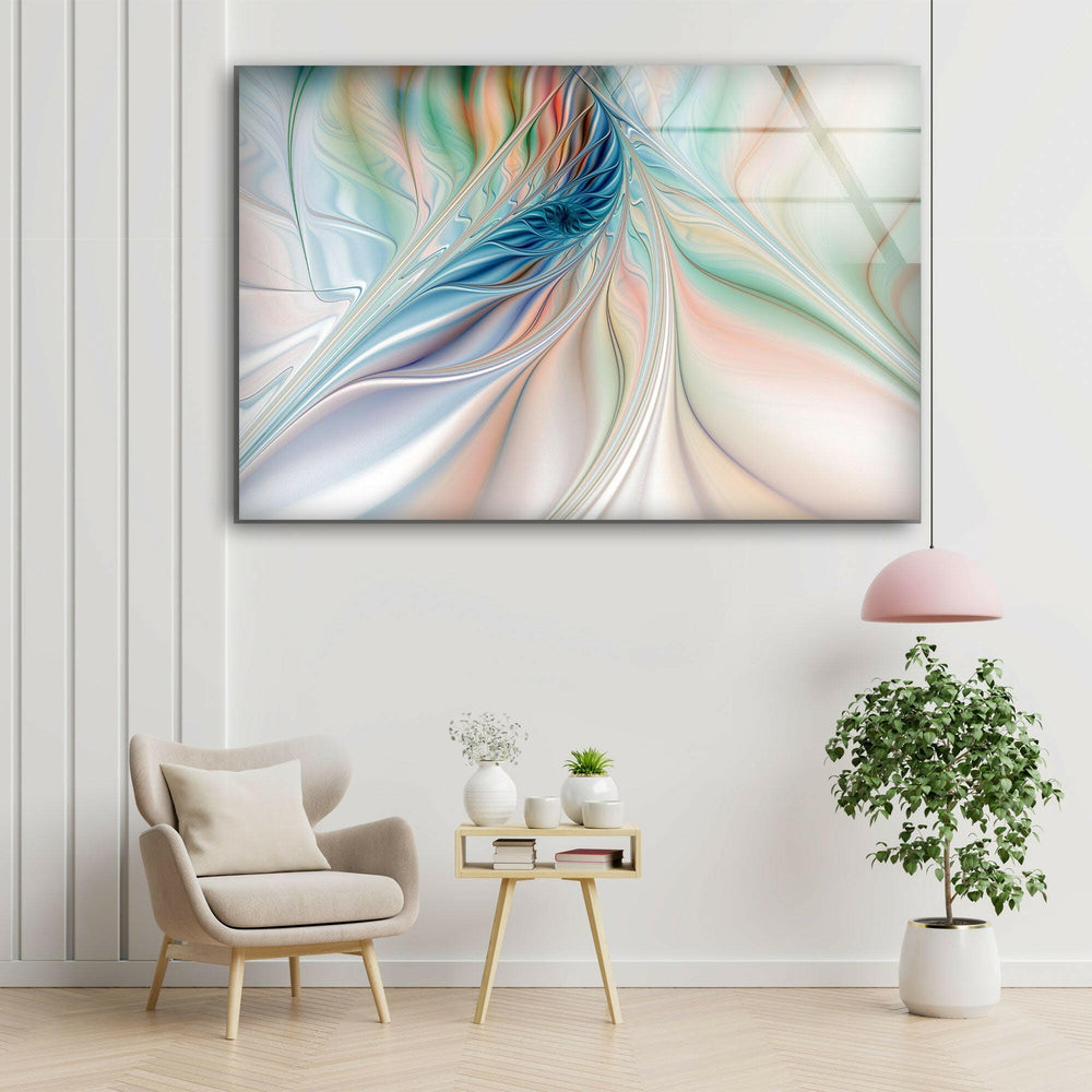 Blue and White Abstract Tempered Glass Wall Art - MyPhotoStation