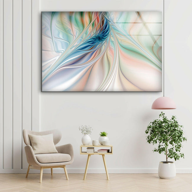Blue and White Abstract Tempered Glass Wall Art - MyPhotoStation