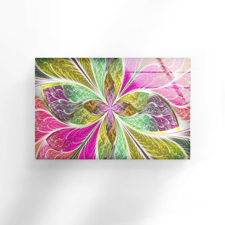 Colorful Fractal Glass Wall Art print picture on glass, Tempered Glass Wall Art