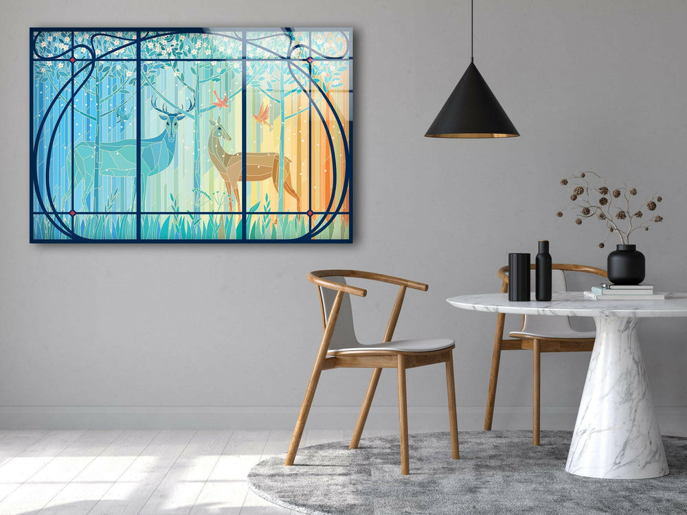 Deer Gazelle Stained Glass Wall Art Glass Printing Wall Art, Print photos on glass