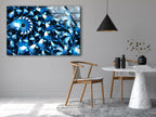 Blue & Black Stained Glass Wall Art picture on glass wall art, photos printed on glass