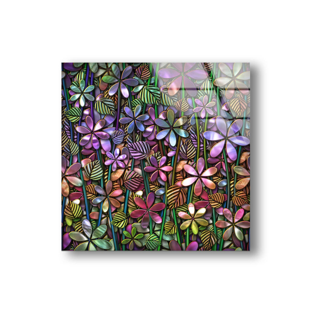 3D Floral Pattern Glass Wall Art, art glass wall art, glass wall art pictures