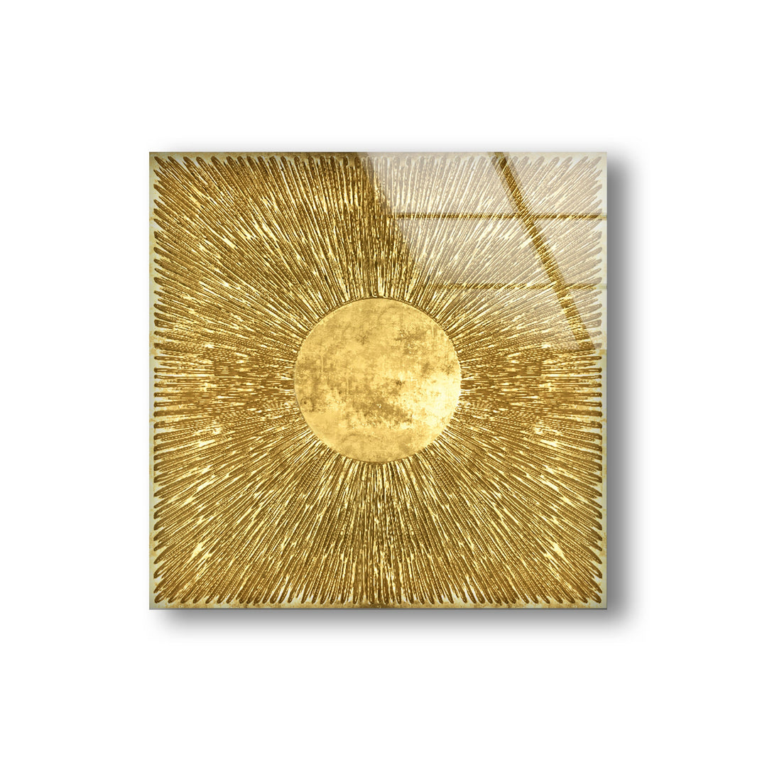 Decorative Gold Abstract Wall Art on Glass