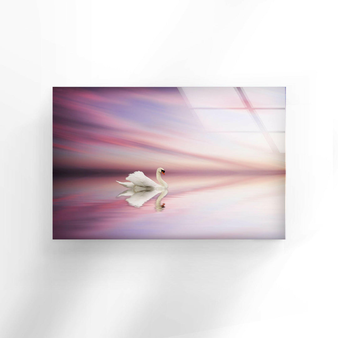 Swan Lake View Glass Wall Art glass image printing, glass prints from photos