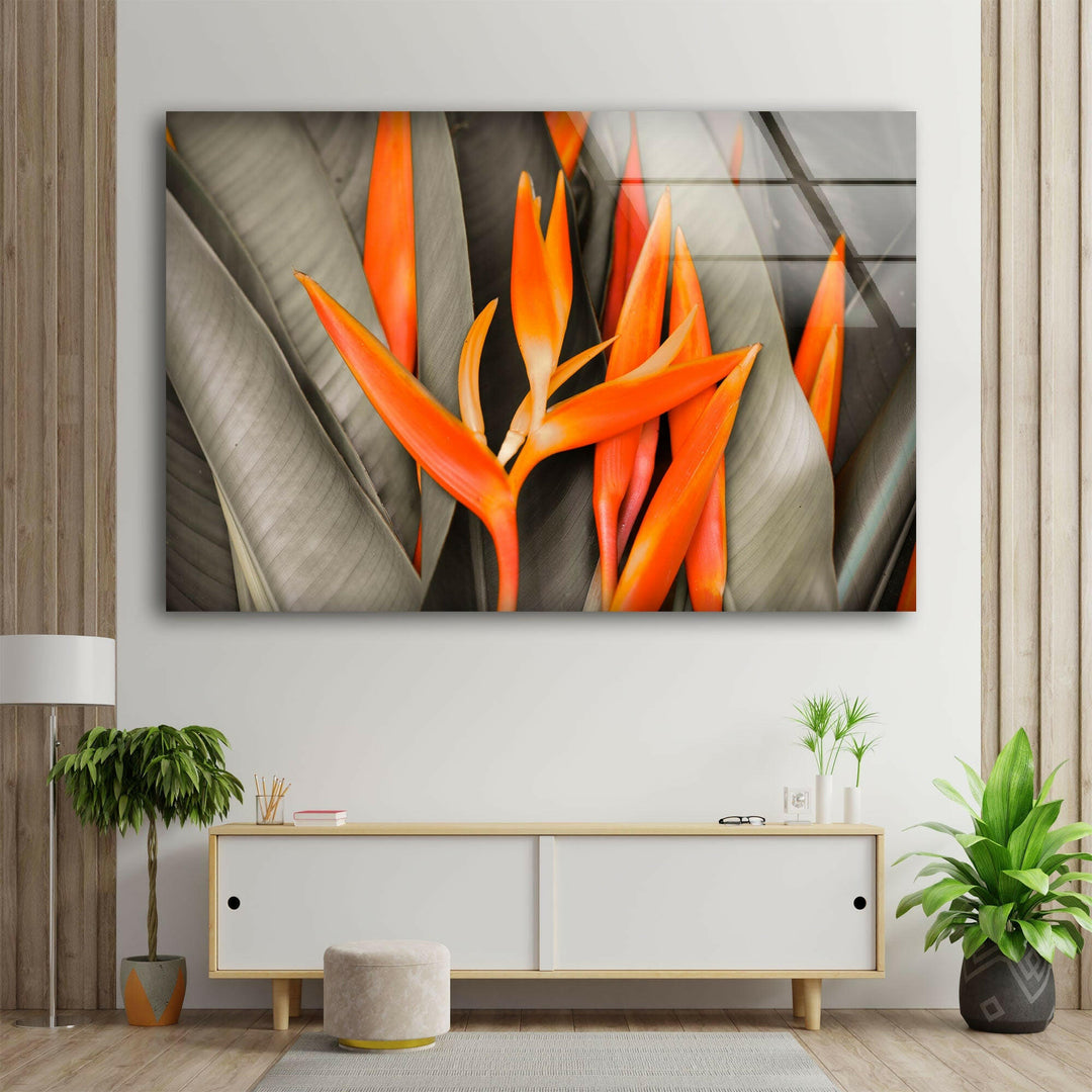 Orange Flower Glass Wall Art, Glass Printing Wall Art, Print photos on glass