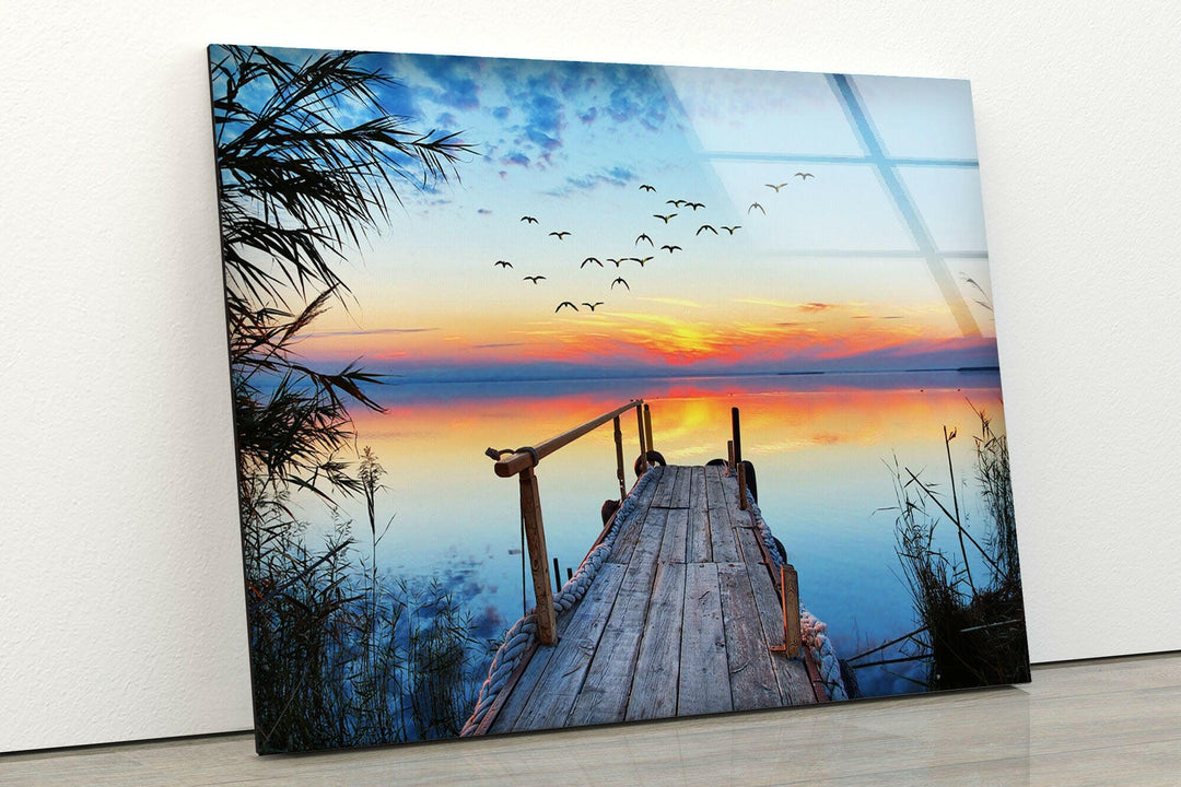 Sunset Jetty Novel Art Glass Wall Art art glass wall art, glass wall art pictures