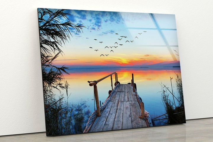 Sunset Jetty Novel Art Glass Wall Art art glass wall art, glass wall art pictures