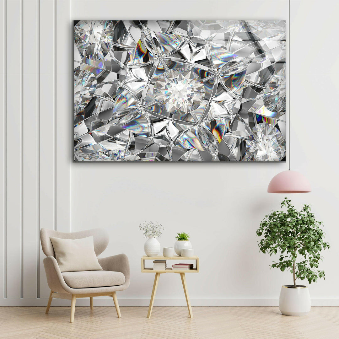 Brilliant Diamond Cool Glass Wall Art