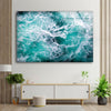 Blue Ocean Waves Tempered Glass Wall Art