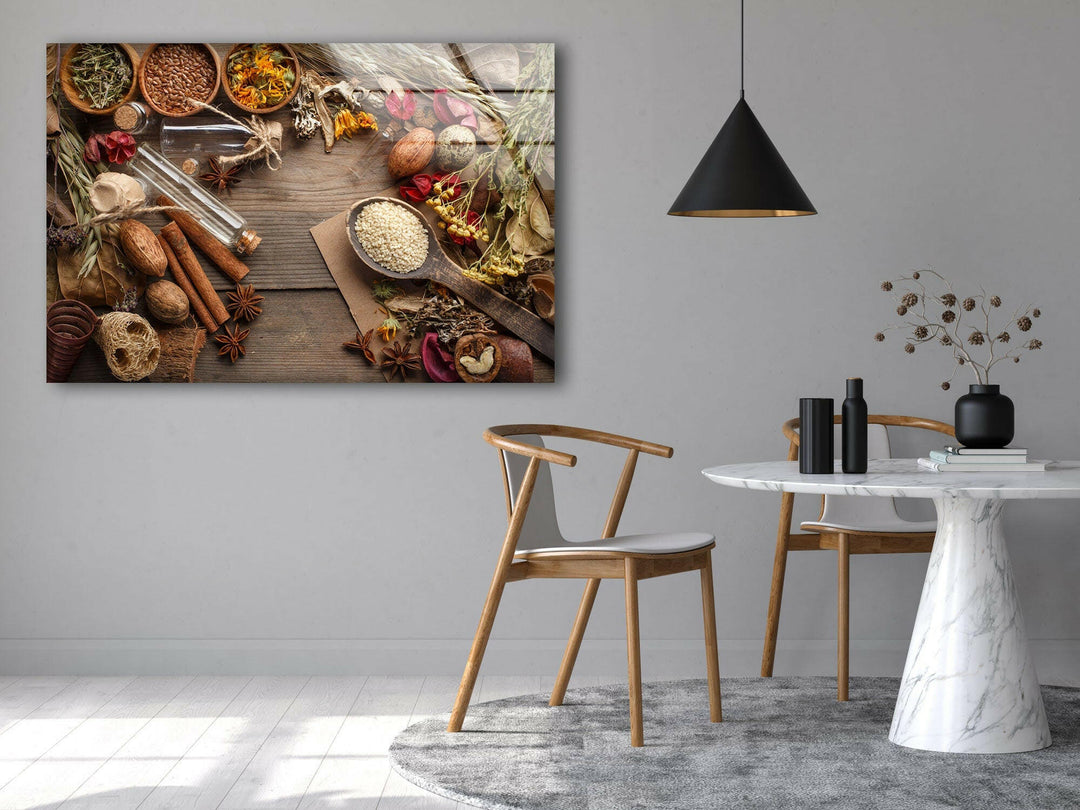 Spices Food Glass Wall Art, Glass Printing Wall Art, Print photos on glass