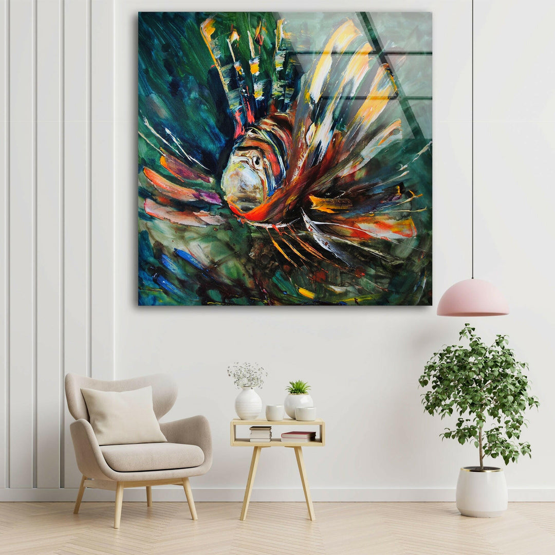 Fish Oil Paint Glass Wall Art glass pictures for Wall, glass prints wall art