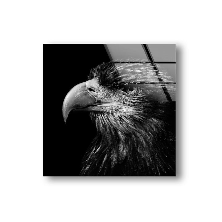 Eagle Portrait Glass Wall Art picture on glass wall art, photos printed on glass