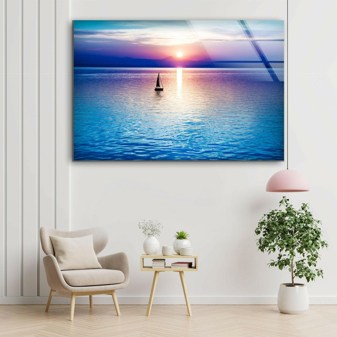 Sailboat Is a Beautiful Sight Glass Wall Art