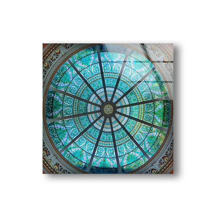 Blue Church Window Glass Wall Art art glass wall art, glass wall art pictures