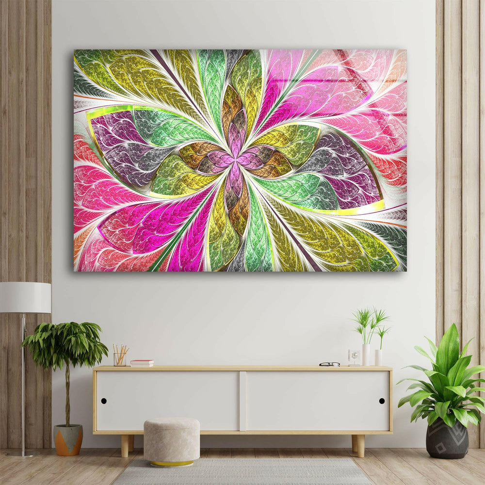 Colorful Fractal Glass Wall Art print on glass, glass printed photos