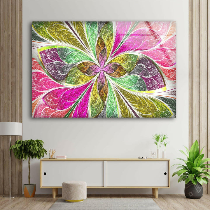 Colorful Fractal Glass Wall Art print on glass, glass printed photos