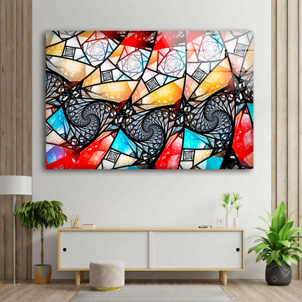 Asymmetric Mosaic Glass Wall Art