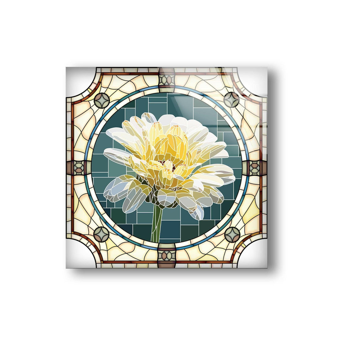 Stained Daisy Glass Wall Art glass photo prints, glass picture prints