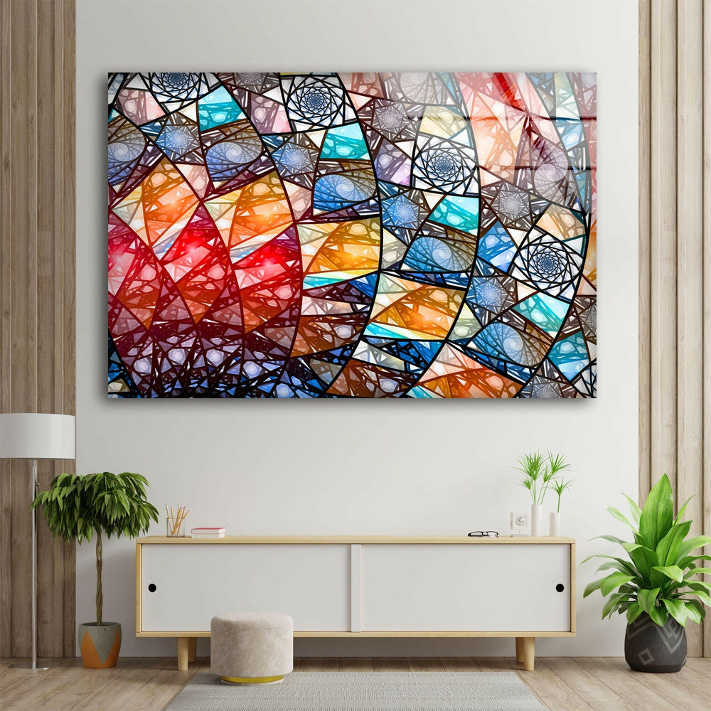 Colors with Fractal Art Glass Wall Art glass image printing, glass prints from photos