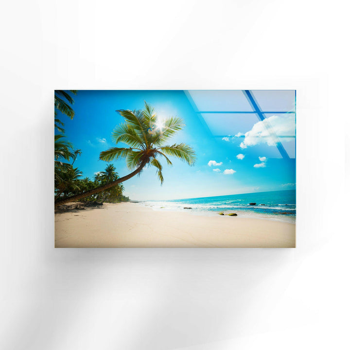 Summer Tropical Beach Glass Wall Art large glass photo prints, glass wall photos