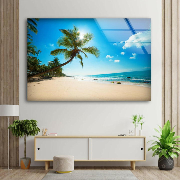 Summer Tropical Beach Glass Wall Art glass photo prints, glass picture prints