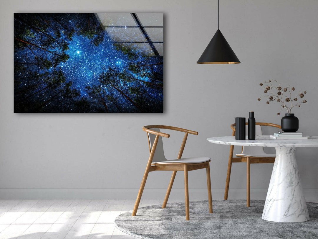 Stars Through The Trees Glass Wall Art glass pictures for Wall, glass prints wall art