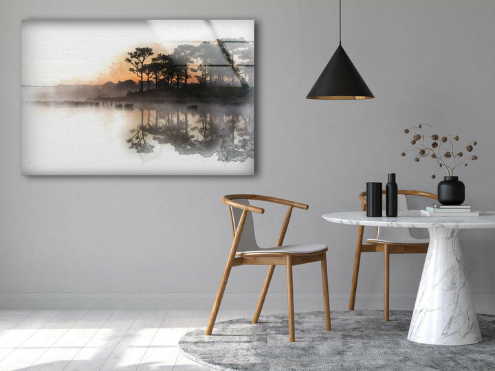 Sunrise Reflected In Lake Glass Wall Art Glass Printing Wall Art, Print photos on glass