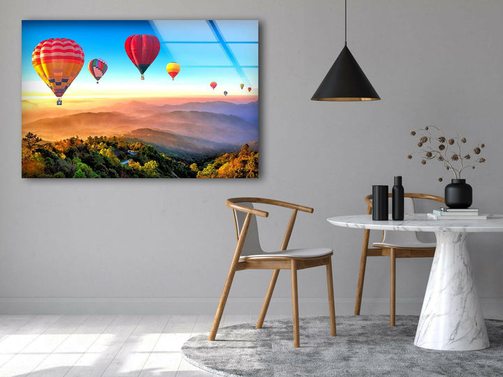 Hot Air Balloon Glass Wall Art glass photo prints, glass picture prints