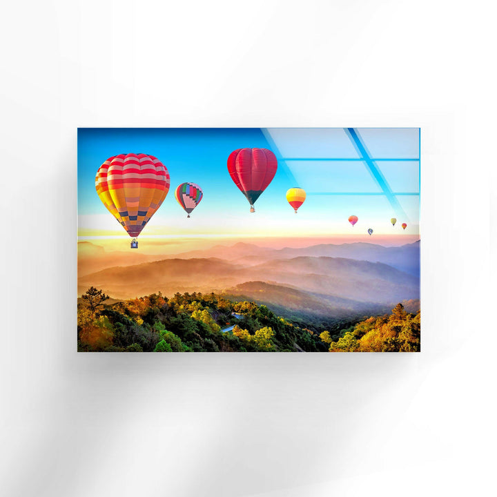 Hot Air Balloon Glass Wall Art glass image printing, glass prints from photos