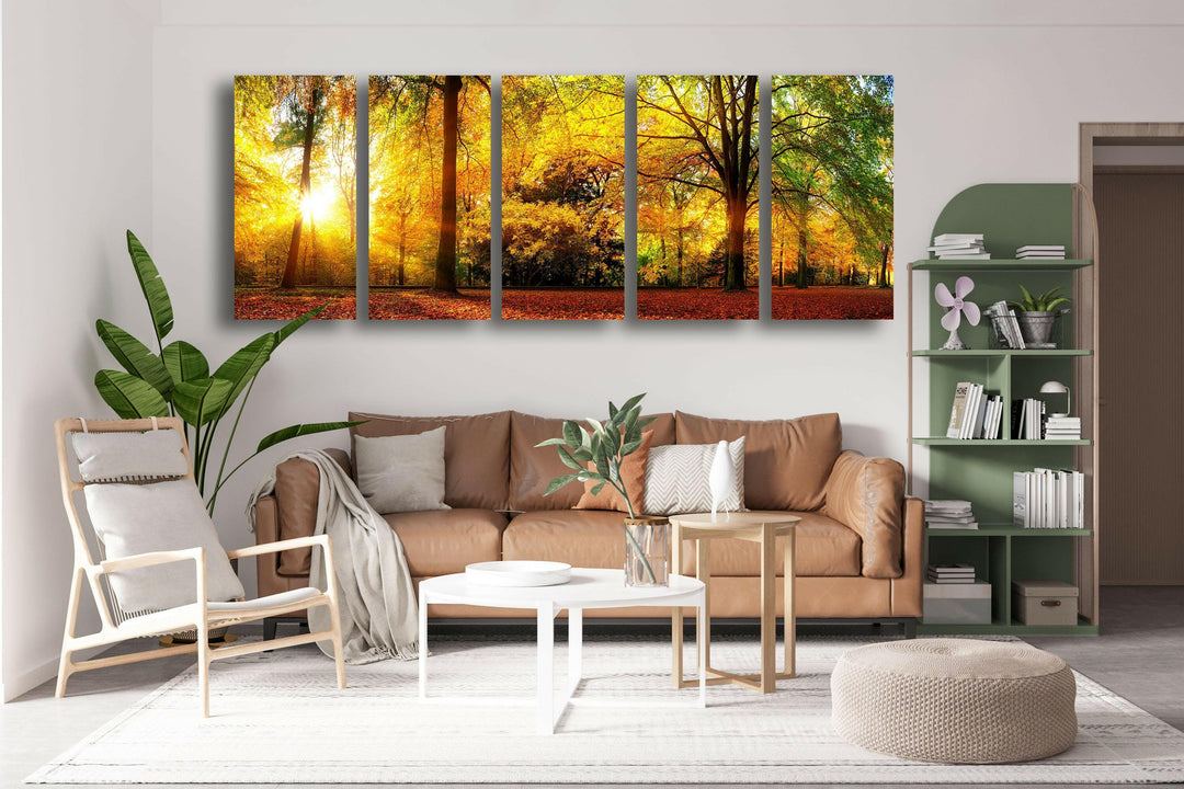 Autumn Nature Landscape Glass Wall Art, print picture on glass, Tempered Glass Wall Art