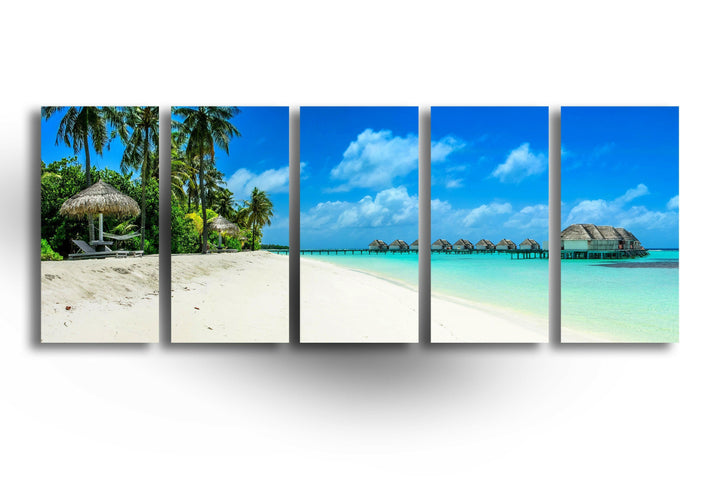 Tropical Beach Landscape Glass Wall Art, glass photo prints, glass picture prints