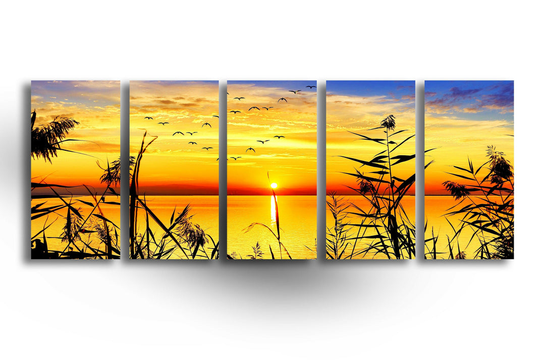 Sunrise On Calm Lake Glass Wall Art, Glass Printing Wall Art, Print photos on glass