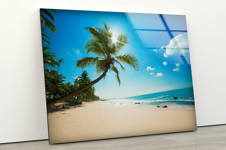 Summer Tropical Beach Glass Wall Art glass image printing, glass prints from photos