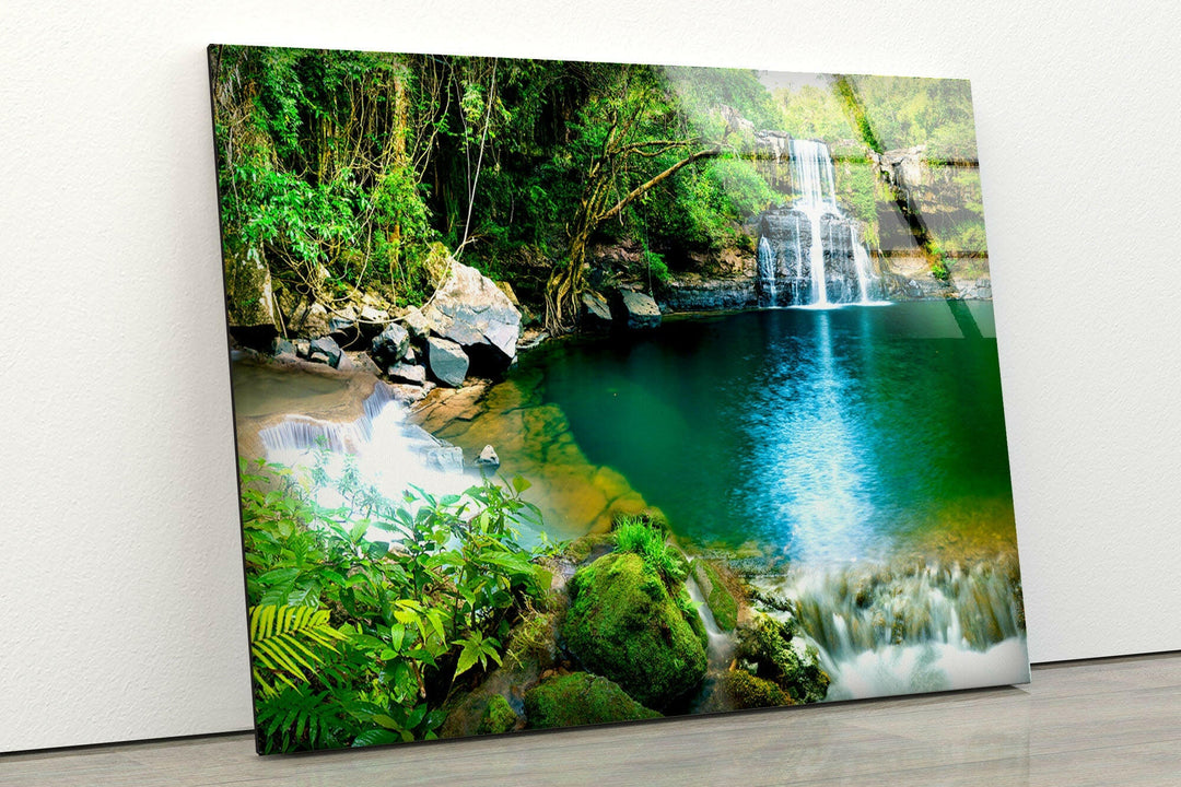 Waterfall Nature Landscape Glass Wall Art art glass wall art, glass wall art pictures