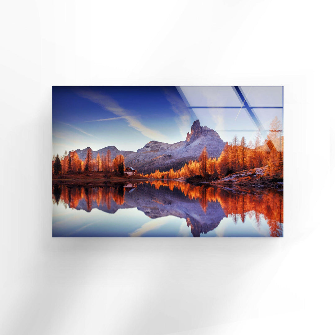 Majestic Sunset Mountains Glass Wall Art custom glass photo prints, large glass prints