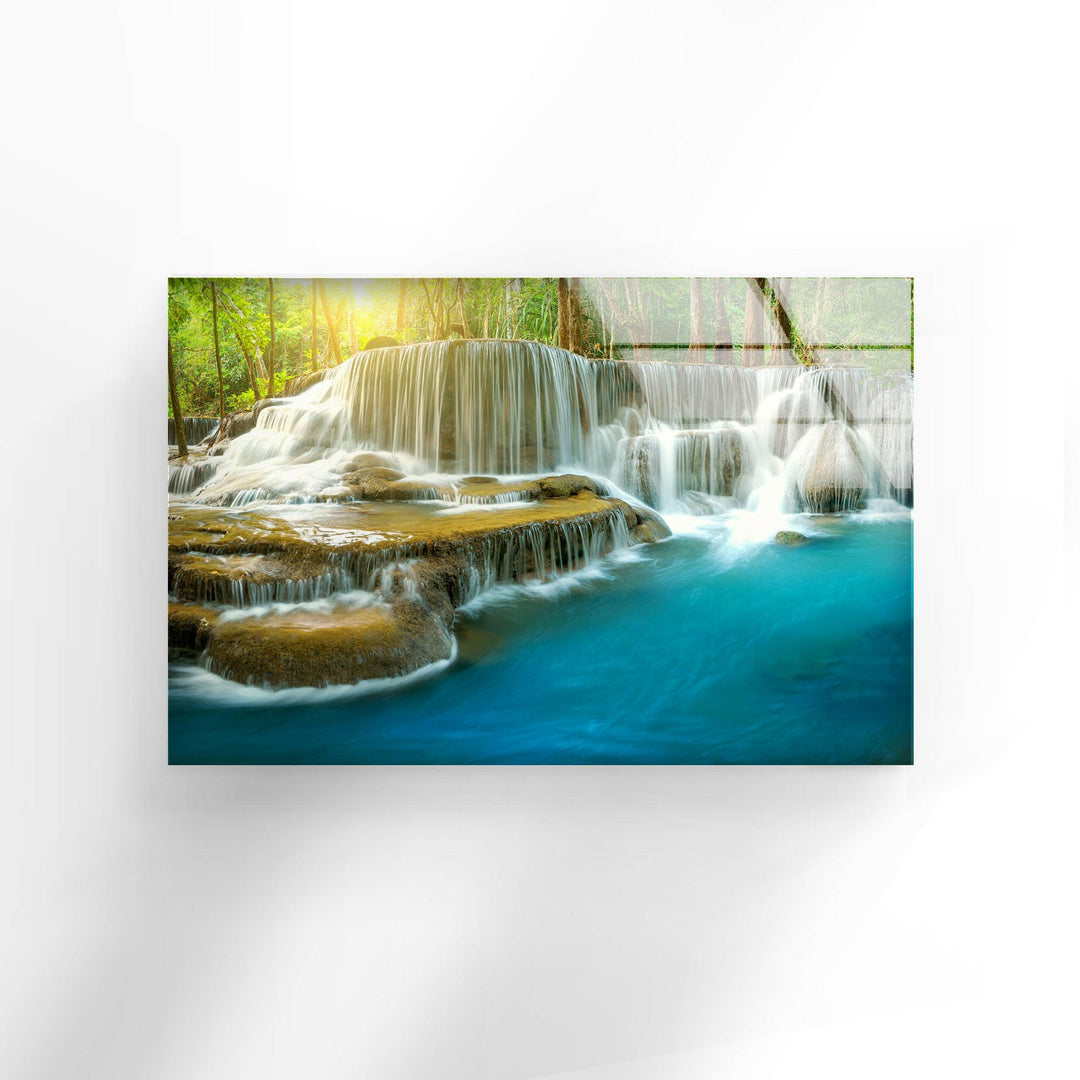 Deep Forest Waterfall landscape Glass Printing Art